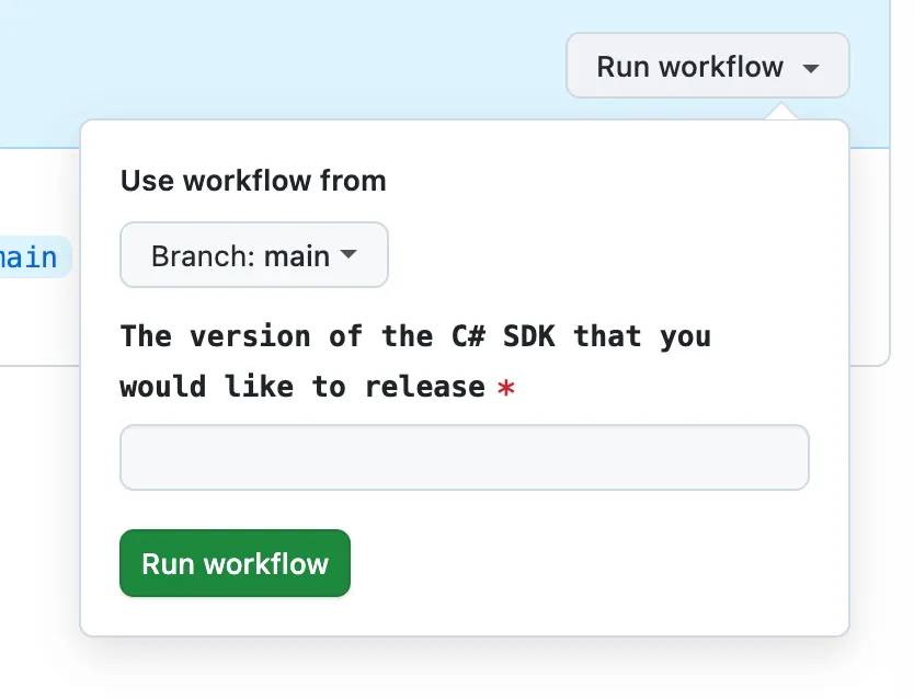 Running C# publish workflow
