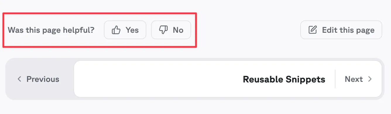 Leave feedback feature